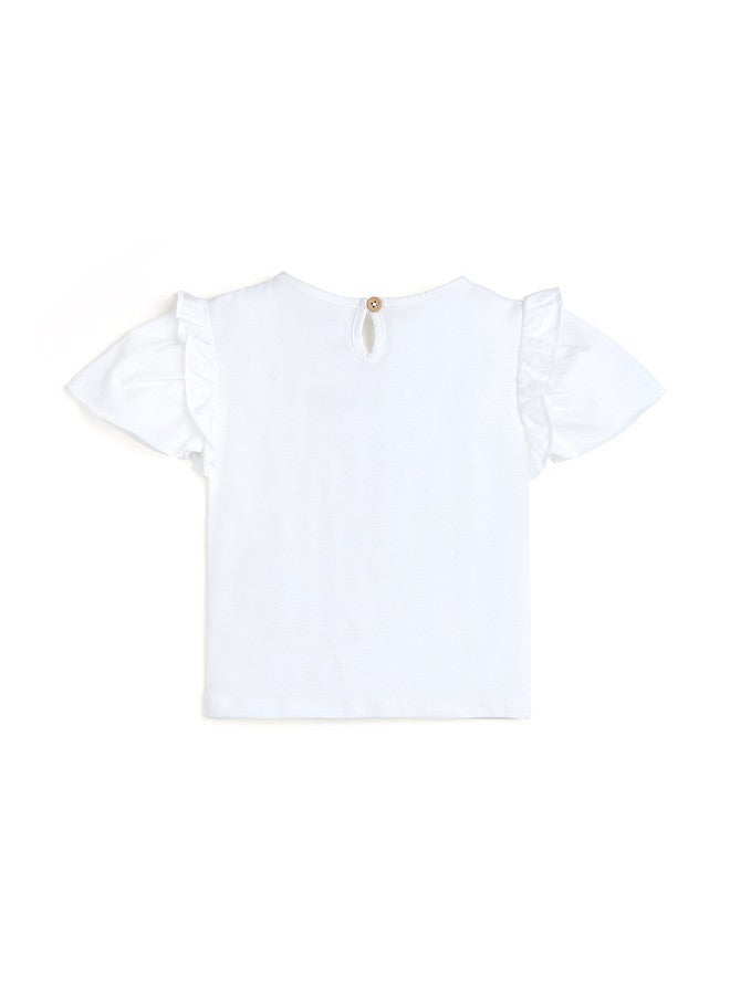 Bontots Infant Girls Organic Cotton T-Shirt with Graphic Print - Image 3